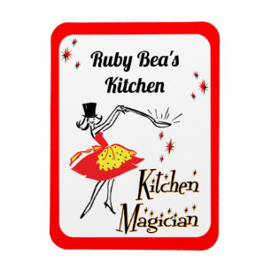 Imán Cocina Magia Personalizado Retro Fridge Magnet