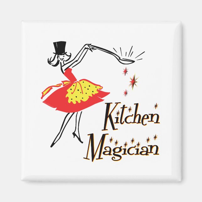 Imán Cocina Magia Retro Cocina Magnet (Frente)