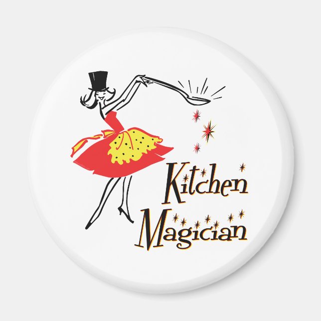 Imán Cocina Magia Retro Cocina Magnet (Frente)