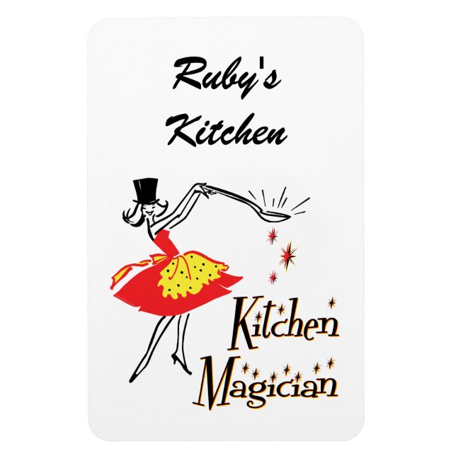 Imán Cocina Magician Retro Personalizado Fridge Magnet (Vertical)