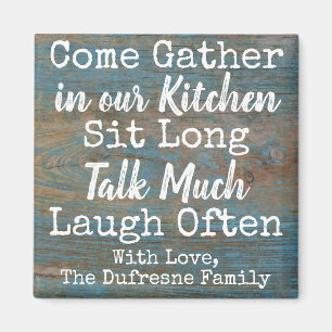 Imán Cocina personalizada "Come Gather"