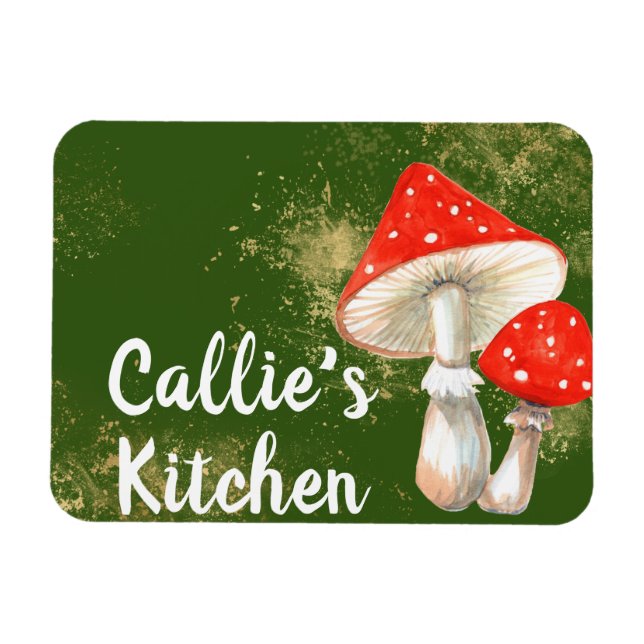 Imán Cocina personalizada con hongos acuáticos (Horizontal)