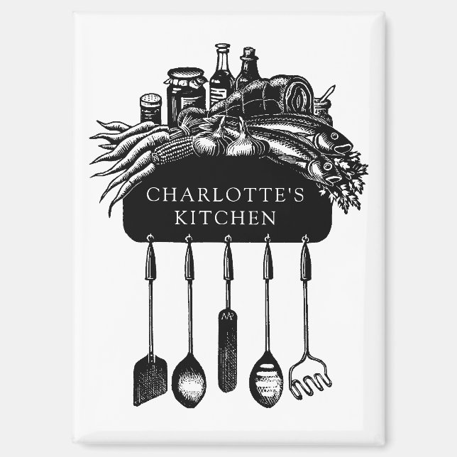Imán Cocina Personalizada Retro (Anverso)