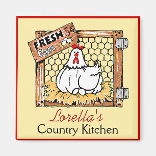 Imán Cocina rural personalizada en Farm Hen