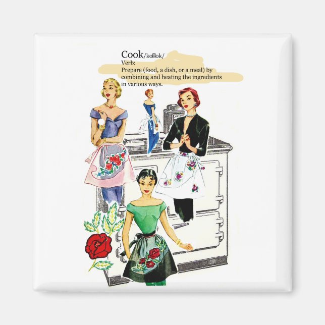 Imán Cocina vintage Stove (Frente)