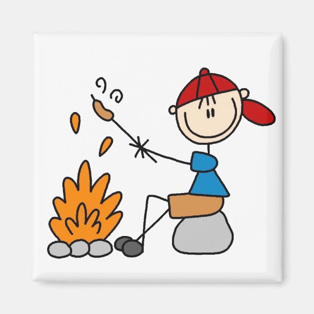 Imán Cocinando Perros Calientes Campire Magnet (Frente)