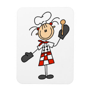 Imán Cocinera con guantes y cuchara de madera
