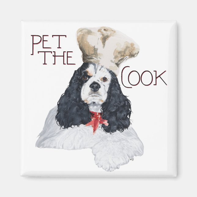 Imán Cocinero Cocker Spaniel Americano (Frente)
