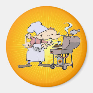 Imán Cocinero del Bbq que asa a la parrilla las