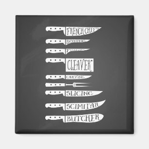 Imán cocinero en prácticas cocina cuchillos carniceros