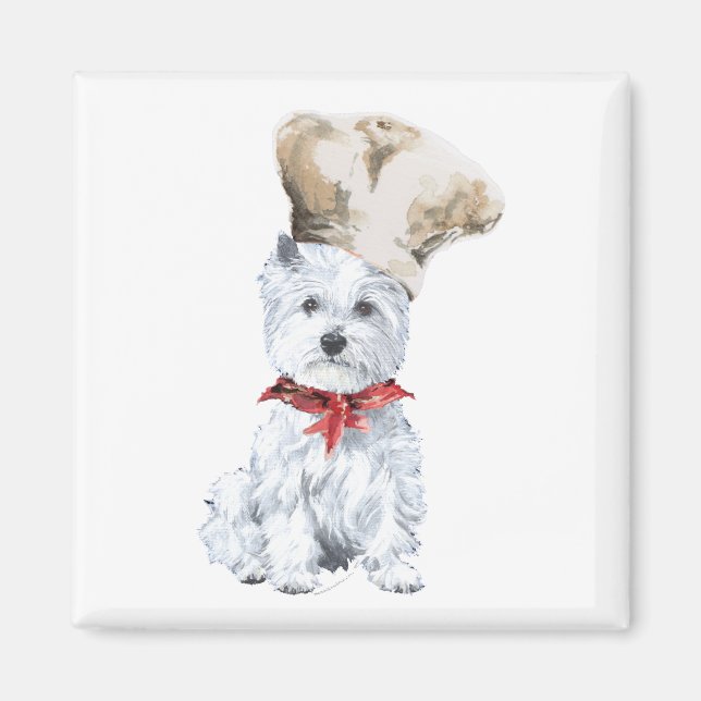Imán Cocinero Terrier Blanco de West Highland (Frente)