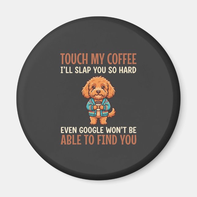 Imán Cockapoo Divertido Amante Del Café (Frente)