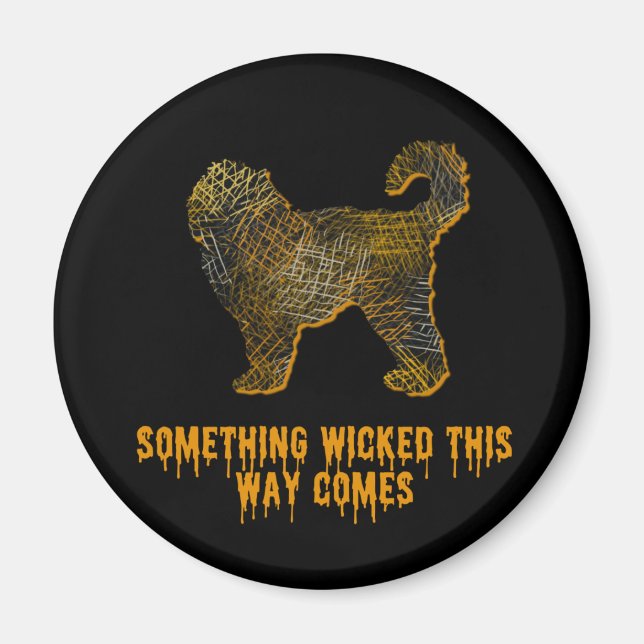 Imán Cockapoo Perro Silhouette Fun Halloween Magnet (Frente)