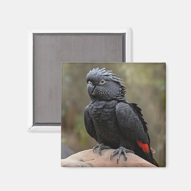 Imán Cockatoo negro (Anverso/Reverso)