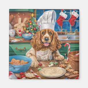 Imán Cocker inglés Spaniel Holiday Baking: Navidades