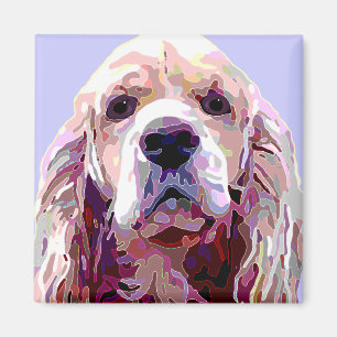 Imán Cocker spaniel con la cara de la "actitud"