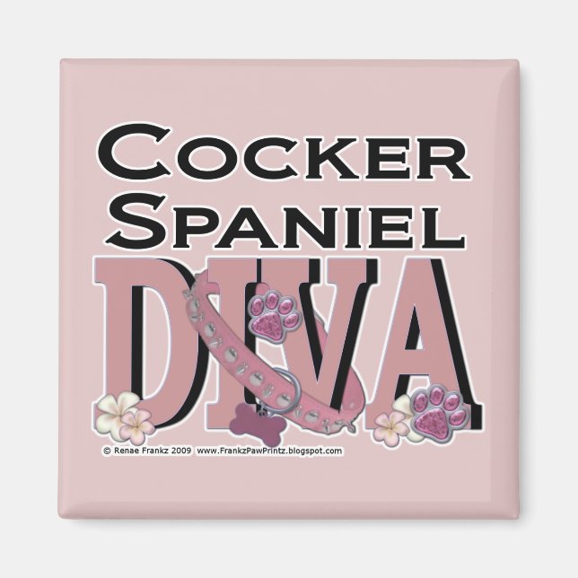 Imán Cocker Spaniel DIVA (Frente)