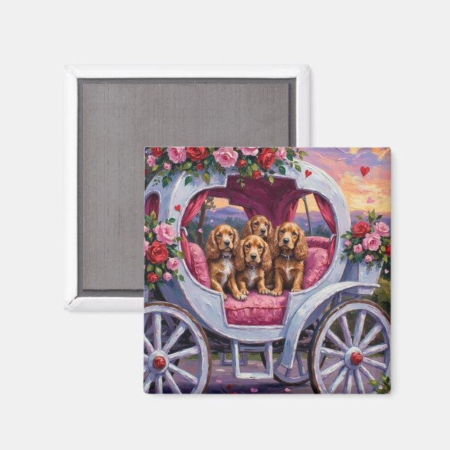 Imán Cocker Spaniel Dog Valentine's Day  (Anverso/Reverso)