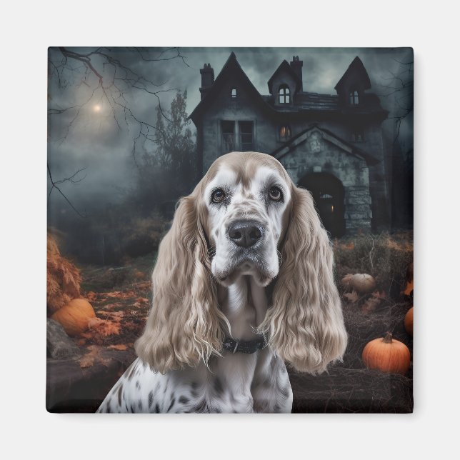 Imán Cocker Spaniel Halloween Scary (Frente)