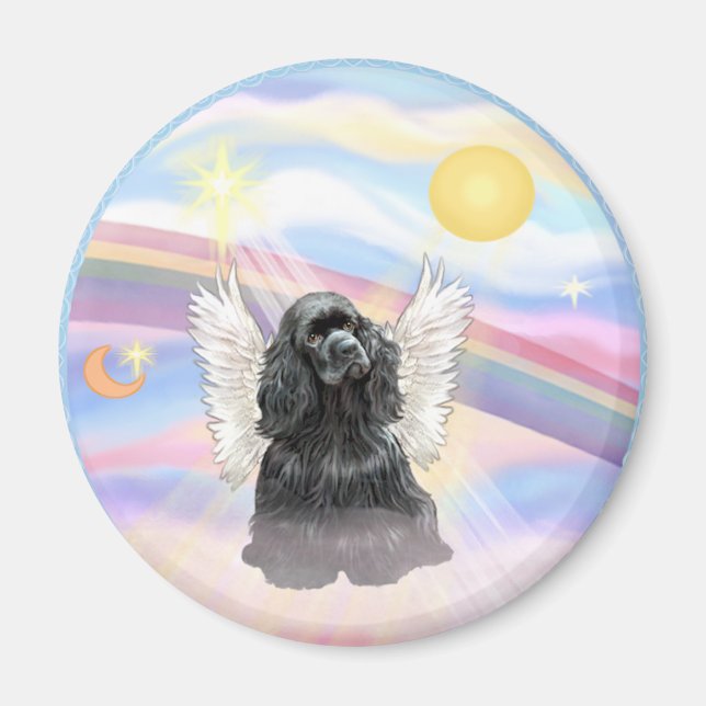 Imán Cocker Spaniel - negro (Frente)