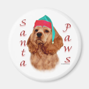 Imán Cocker Spaniel (rojo) Santa Paws