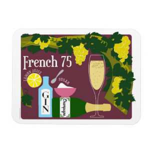 Imán Cocktail francés 75 Champagne