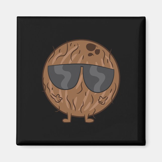 Imán Coco de fruta de verano de coco con gafas de sol A (Frente)