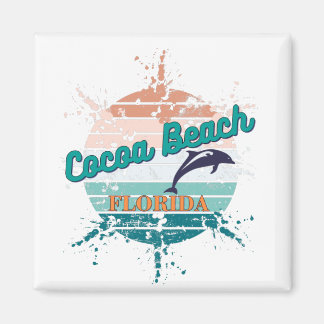 Imán Cocoa Beach Florida Retro Vintage Sunset