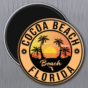 Imán Cocoa Beach Florida souvenir Beach Vintage Travel