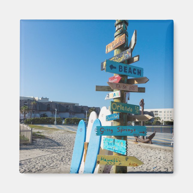 Imán Cocoa Beach Tiki Totem (Frente)