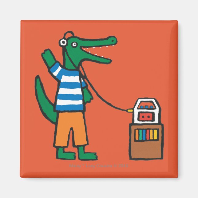 Imán Cocodrilo Guay escucha música (Frente)