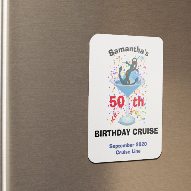 Imán Cóctel de crucero de cumpleaños personalizado (Subido por el creador)