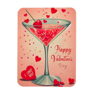 Imán Cóctel de Mid Century Valentine Martini