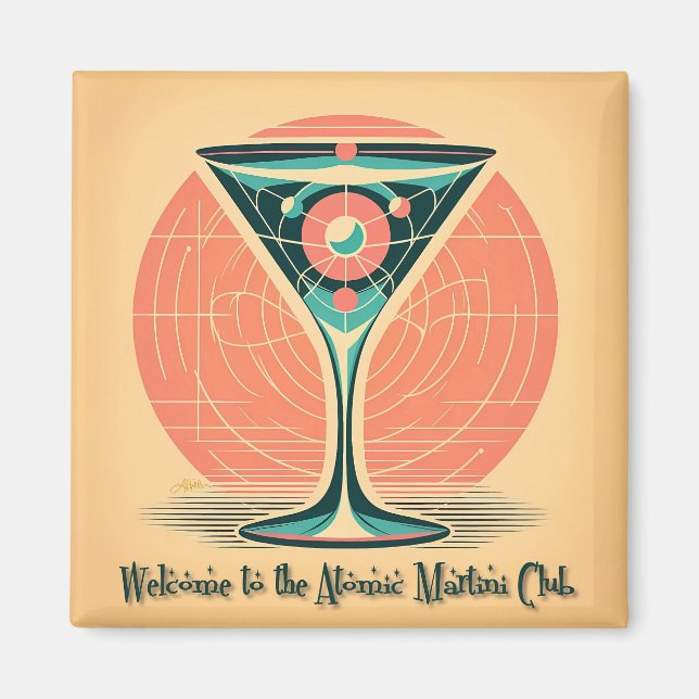 Imán Cóctel del Club de Martini Atómico de Entrelazamie (Frente)