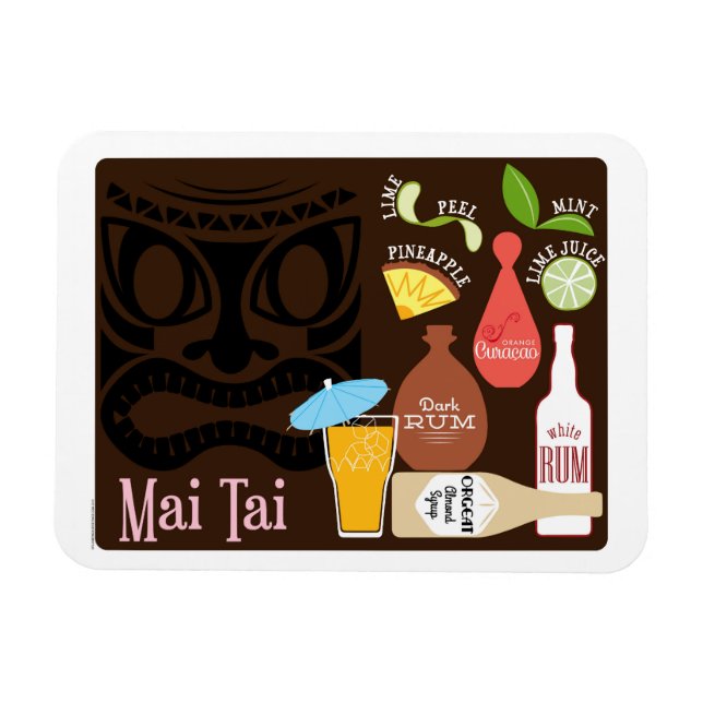 Imán Cóctel Mai Tai Tiki Bar (Horizontal)