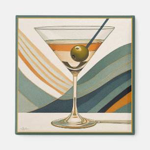 Imán Cóctel Martini Diseño de Mitad de Siglo