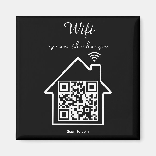 Imán Cód. WiFi QR Minimalista moderno (Frente)