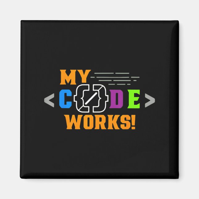 Imán Code works funny programmer coding software (Frente)