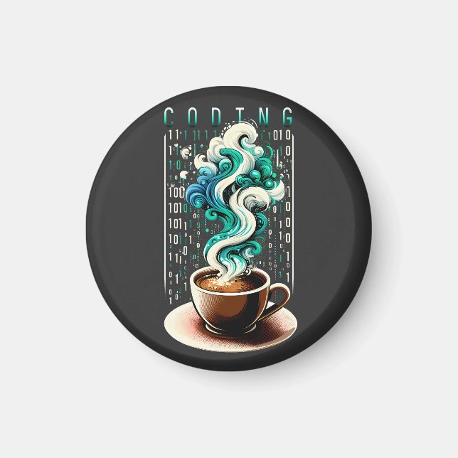 Imán Codificación y café: El arte de ensueño de los ent (Frente)