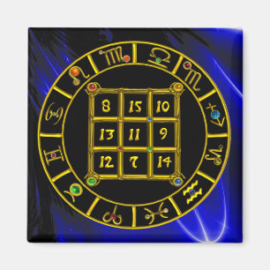 Imán CÓDIGO ASTRAL,MÁGIC SQUARE 33 Zodiac Astrology Cha