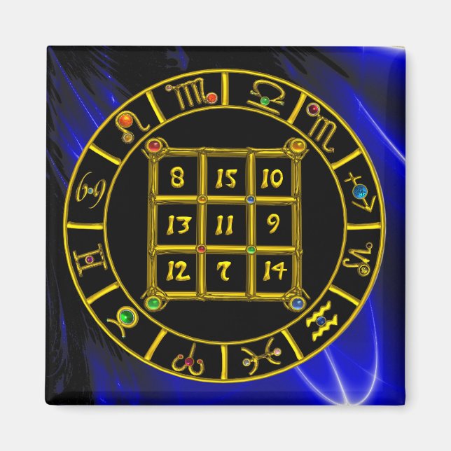 Imán CÓDIGO ASTRAL,MÁGIC SQUARE 33 Zodiac Astrology Cha (Frente)
