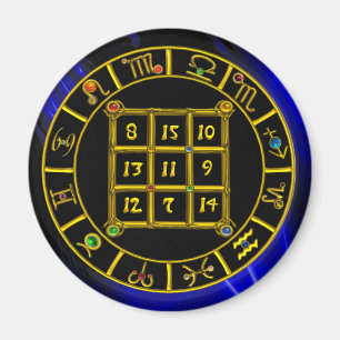 Imán CÓDIGO ASTRAL,MÁGIC SQUARE 33 Zodiac Astrology Cha