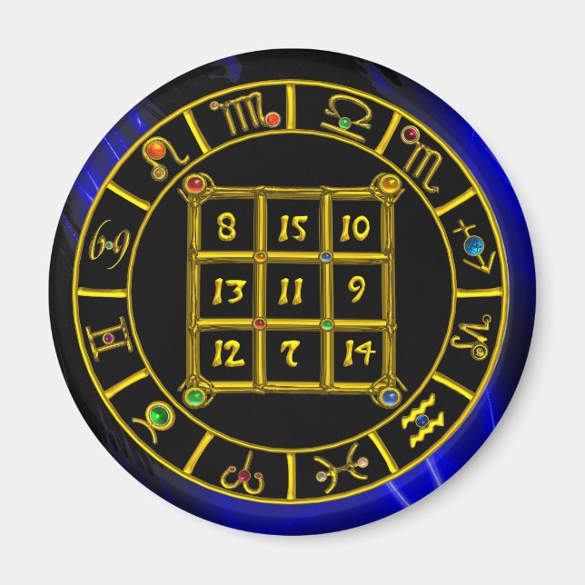 Imán CÓDIGO ASTRAL,MÁGIC SQUARE 33 Zodiac Astrology Cha (Frente)