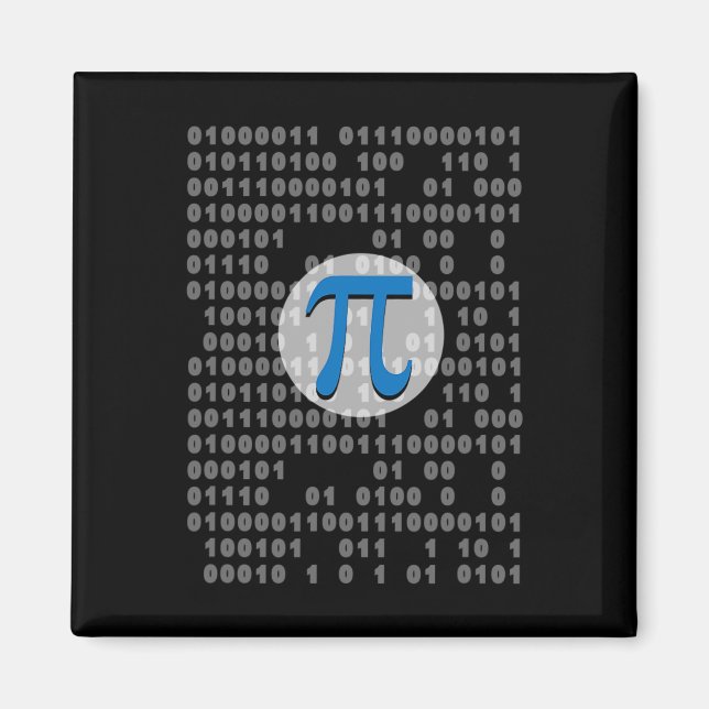 Imán Código Binario De Pi Day Ascii Código 3.14 Símbolo (Frente)