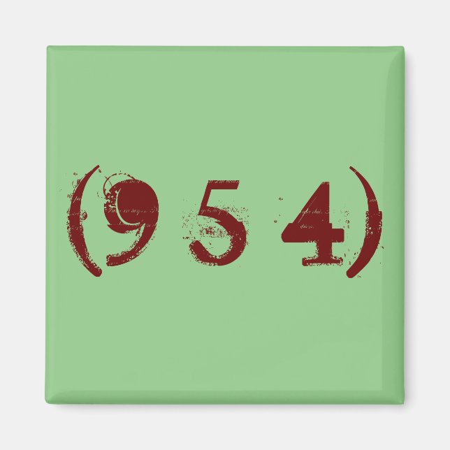 Imán Código de área 954 (Frente)