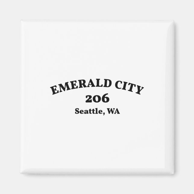 Imán Código de área de Seattle Washington 206 Ciudad Es (Frente)
