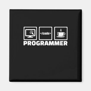 Imán Código De Escritura Y Café De Bebida De Programado