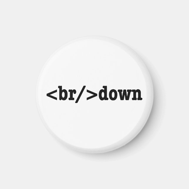 Imán código HTML de descomposición (Frente)