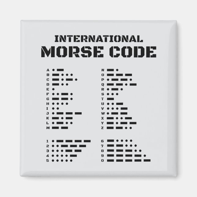 Imán Código Morse Internacional A-Z 0-9 (Frente)