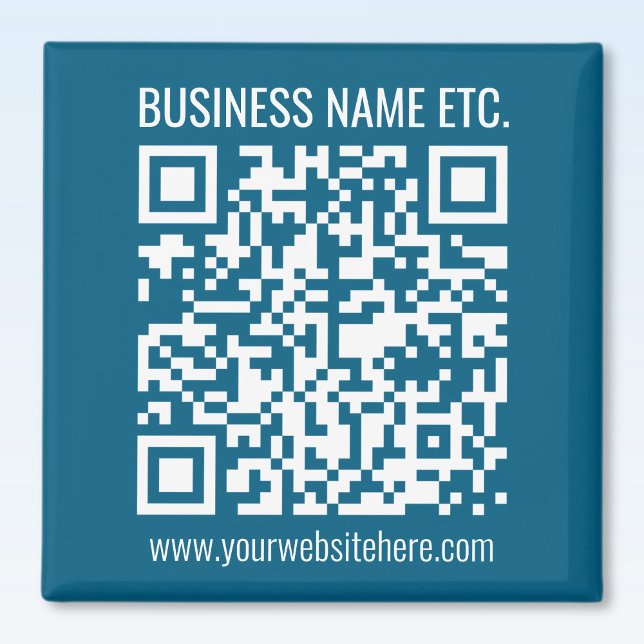 Imán Código QR azul océano editable  (Subido por el creador)